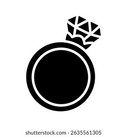 diamond ring icon white on background