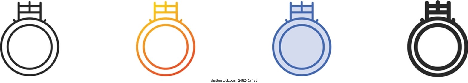 diamond ring icon.Thin Linear, Gradient, Blue Stroke and bold Style Design Isolated On White Background