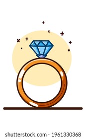 Diamond ring illustration hand drawing