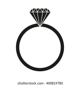Diamond Ring isolated black icon.