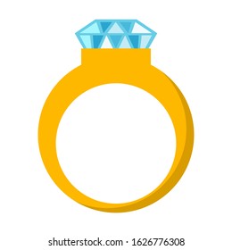 diamond ring isolated flat color icon