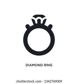 diamond ring isolated icon. simple element illustration from luxury concept icons. diamond ring editable logo sign symbol design on white background. can be use for web and mobile