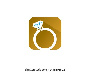 Diamond ring or Jewellery Logo Template Design Vector. Icon. Symbol. Emblem.