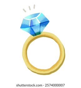Diamond ring jewelry vector isolated illustration