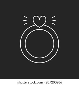 diamond ring line icon