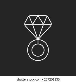 diamond ring line icon