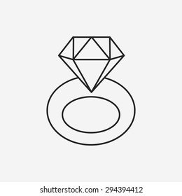 diamond ring line icon