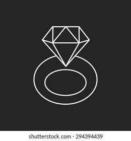 diamond ring line icon
