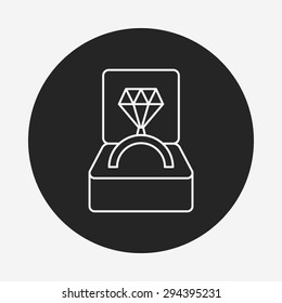 diamond ring line icon
