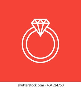 Diamond ring line icon.