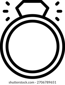 diamond ring line icon illustration vector