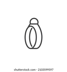 Icono de línea de anillo de diamantes. signo de estilo lineal para concepto móvil y diseño web. Icono del vector de contorno del anillo de compromiso. Símbolo, ilustración del logotipo. Gráficos vectoriales