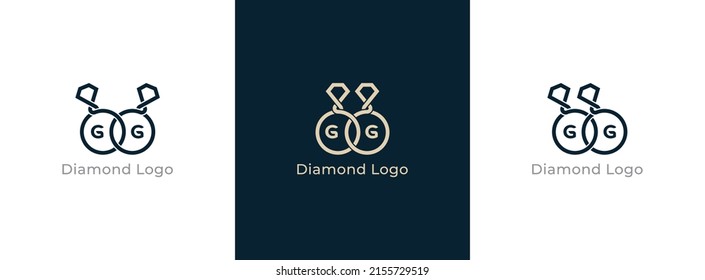 Logo-Konzept des Diamantrings Symbol Symbol Design mit Buchstabe G. Logo-Vorlage für Vektorgrafiken