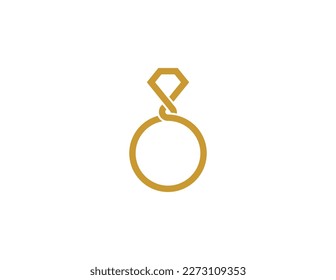 Diamond Ring Logo Concept sign icon symbol Design Element. Jewelry, Jewellery Logotype. Vector illustration template