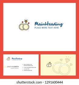 Diamond ring Logo design with Tagline & Front and Back Busienss Card Template. Vector Creative Design
