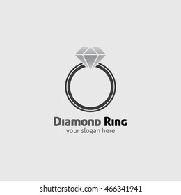 Diamond Ring Logo Design Template. Vector Illustration