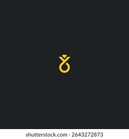 Diamond ring logo icon flat vector design