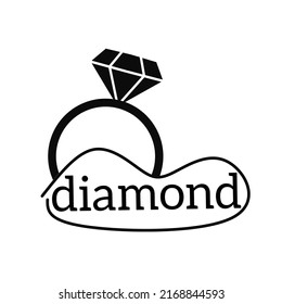 diamond ring logo with vintage design