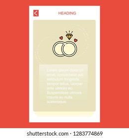 Diamond ring mobile vertical banner design design. Vector