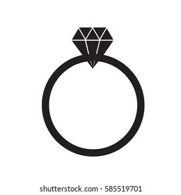 diamond ring on white background. diamond ring sign.