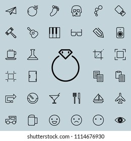Diamond ring outline icon. Detailed set of minimalistic line icons. Premium graphic design. One of the collection icons for websites, web design, mobile app on colored background