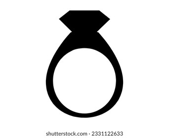 Diamond Ring Silhouette Vector Art
