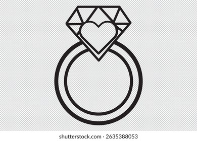 Diamond Ring silhouette vector EPS 10
