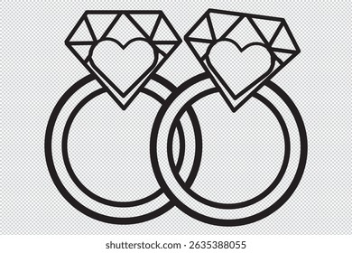 Diamond Ring silhouette vector EPS 10
