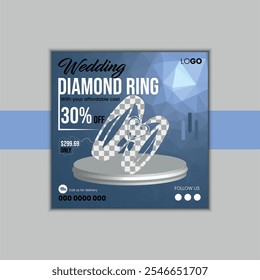 Diamond ring social media product design layout