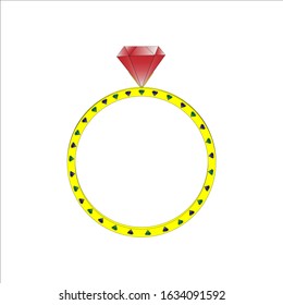 Diamond ring. Stock vector illustration.