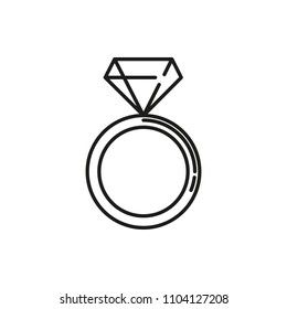 Diamond Ring Thin Line Icon Illustration Design