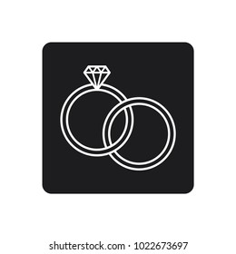 diamond ring in trendy flat design 