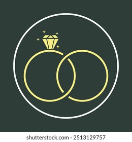 Diamond ring trendy icon elegant abstract vector illustration colorful artwork lovely design.eps