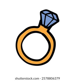 diamond ring valentine doodle illustration hand drawn