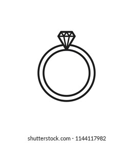 diamond ring vector icon 