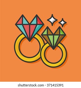 diamond ring vector icon
