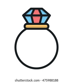 Diamond Ring Vector Icon