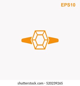 Diamond ring vector icon