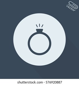 Diamond ring vector icon
