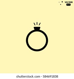 Diamond ring vector icon
