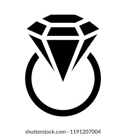 Diamond ring vector icon illustration isolated on white background