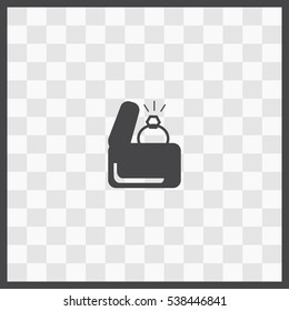 Diamond ring vector icon. Isolated illustration. Business picture.