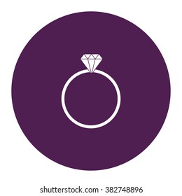 Diamond ring. Vector icon purple
