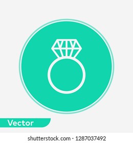 Diamond ring vector icon sign symbol