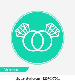 Diamond ring vector icon sign symbol