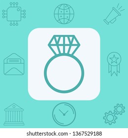 Diamond ring vector icon sign symbol