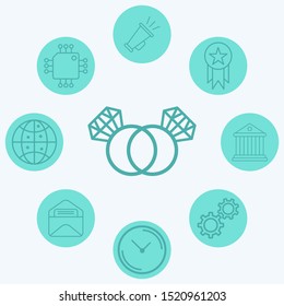 Diamond ring vector icon sign symbol
