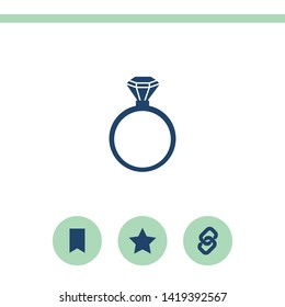 Diamond ring vector icon. Simple flat icon on white background.