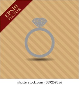 Diamond Ring vector icon or symbol