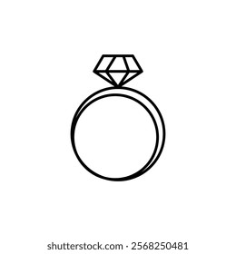 Diamond ring vector icon. vector Wedding, engagement ring trendy style illustration for web and app..eps